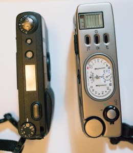 The Nikon 35Ti vs Ricoh GR1v. The Ricoh is more "pocketable".